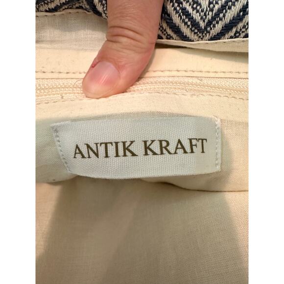 ANTIK KRAFT | Crochet Knit Tote Bag Blue White Granny Square Boho - Picture 6 of 7